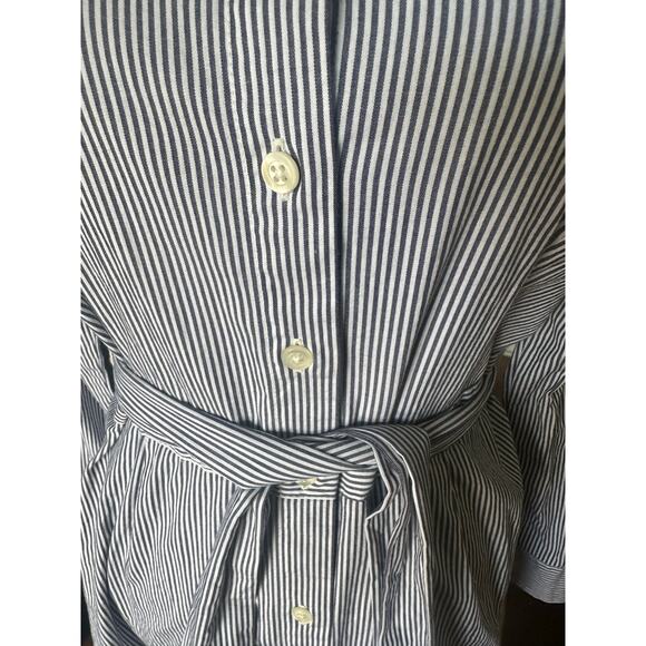 J by J.Crew Tie-Waist Shirt Dress – Blue, Size 8 - Picture 3 of 8